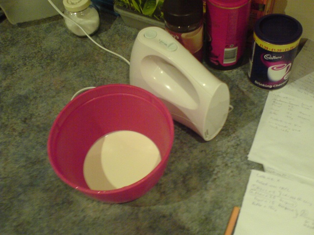 Cream about to be whisked